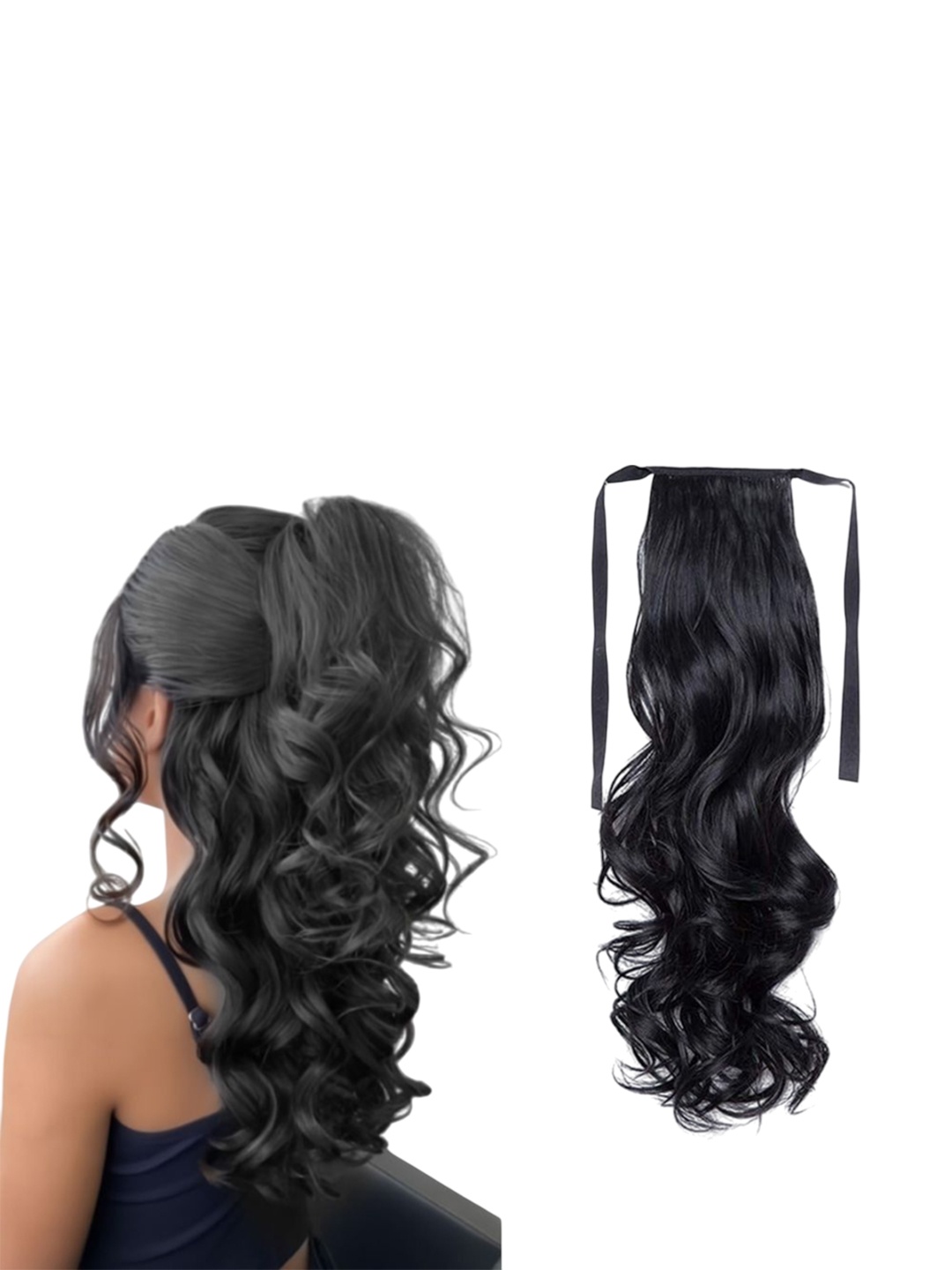 

D-Divine Tape In Wavy Ponytail Hair Extension - Black - 24 Inch