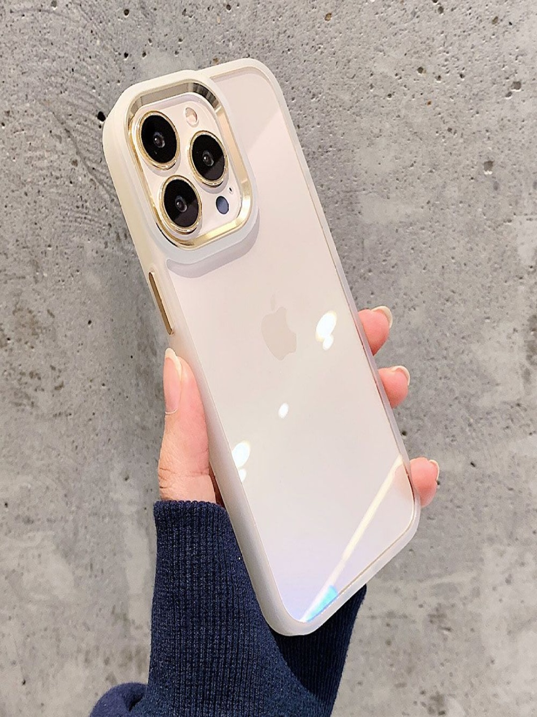 

Luxury Kase Solid Printed iPhone 14 Pro Back Case Mobile Accessories, Gold