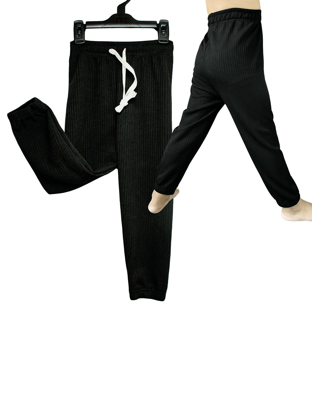 

The Little Lookers Boys Cotton Mid-Rise Joggers, Black