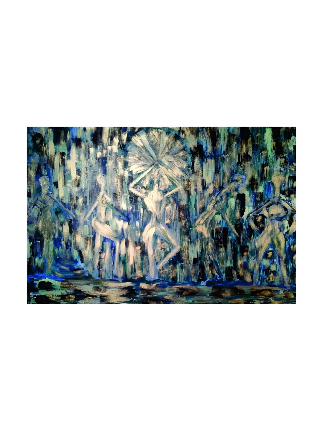 

Inephos Blue And Black Abstract Printed Canvas Wall Art