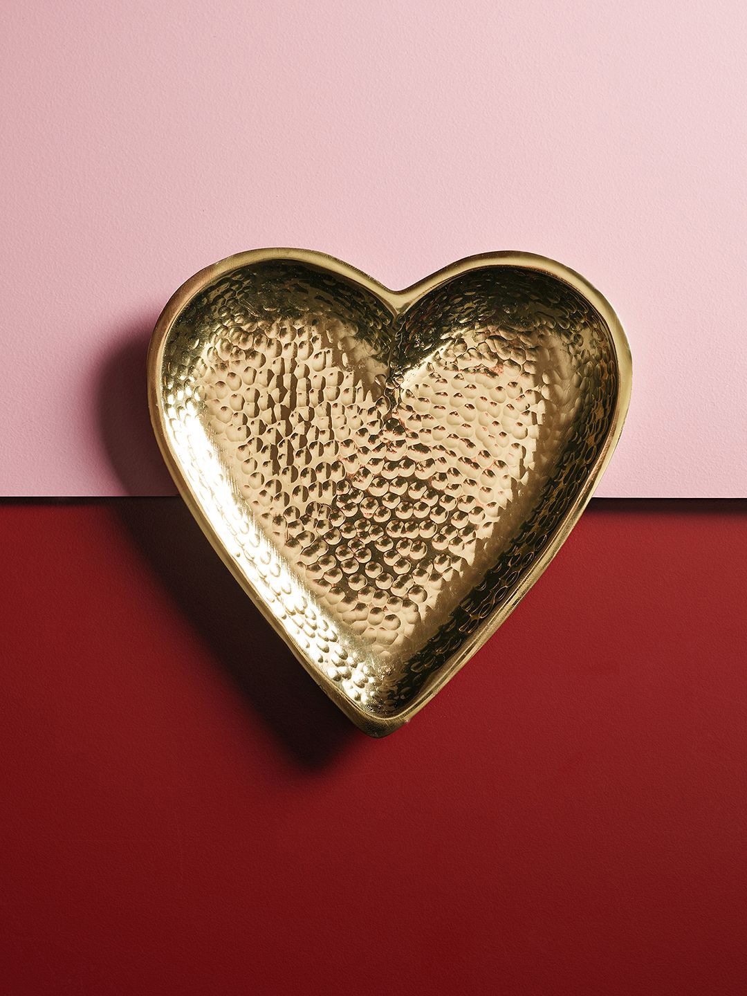 

Pure Home and Living Gold Toned Textured Heart Shaped Food Platter