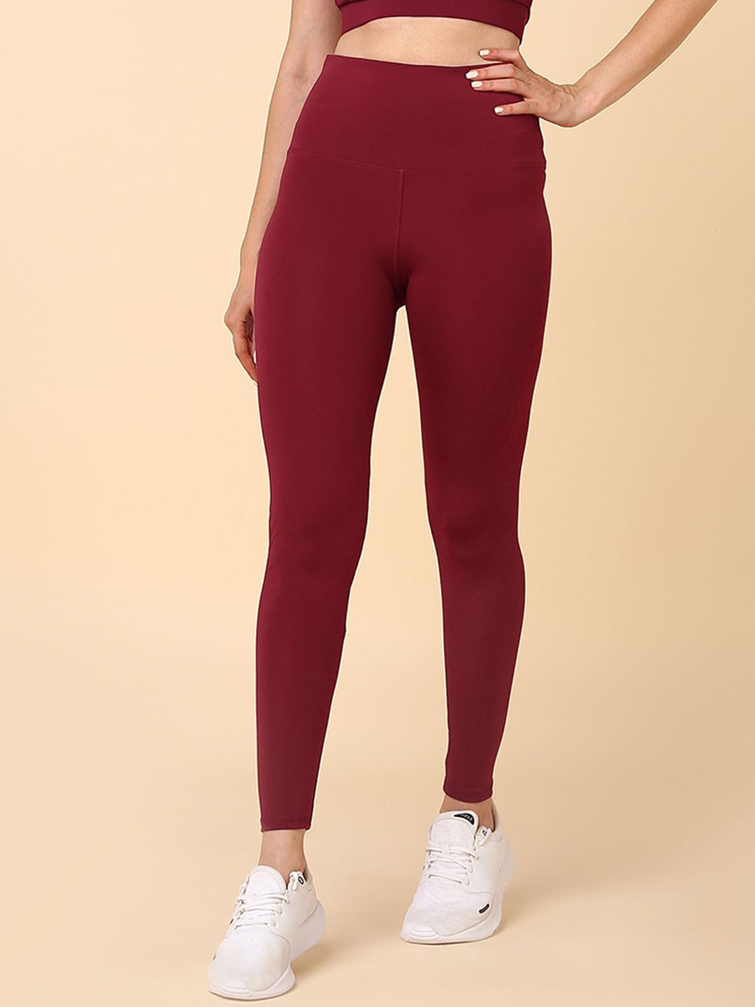 

NEXSTEP High Waist Slim-Fit Seamless Tights, Maroon