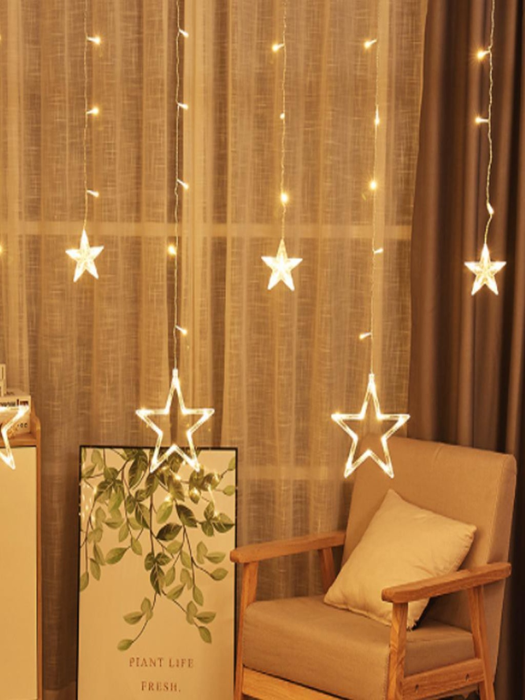 

SPARK WORLD Yellow & White 12 Star Bulb String Lights