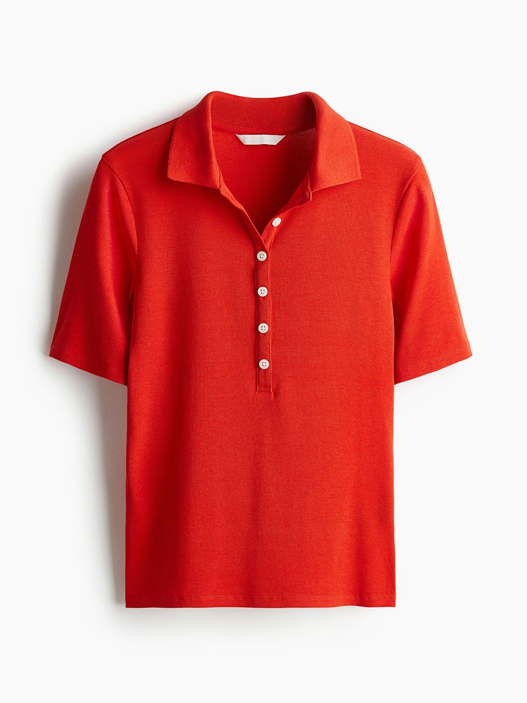 

H&M Women Polo Collar T-shirt, Red