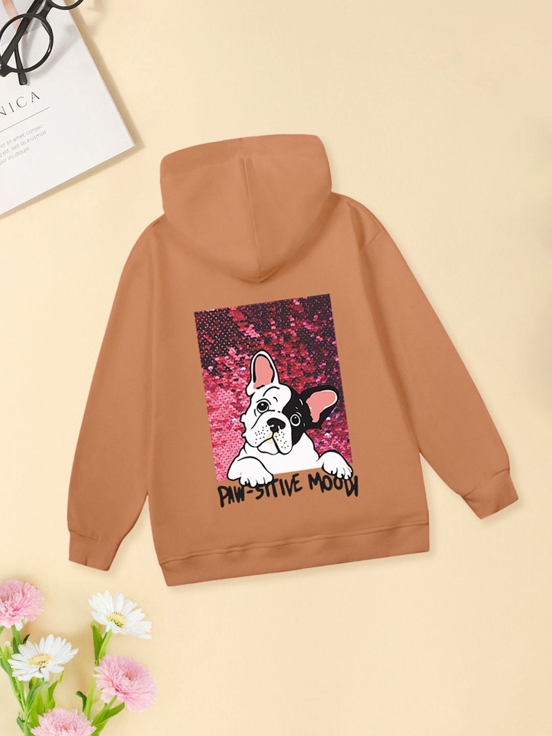 

FOREVER FRIDAY Girls Hooded Sweatshirt, Peach