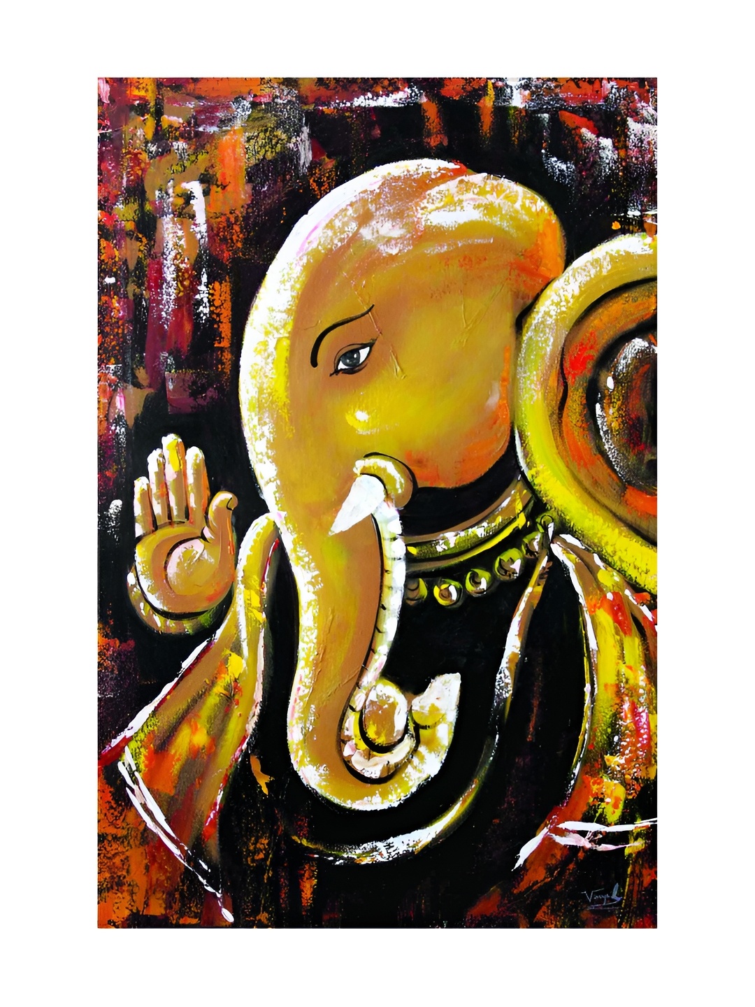 

Inephos Yellow And Black Religious Printed Wall Art