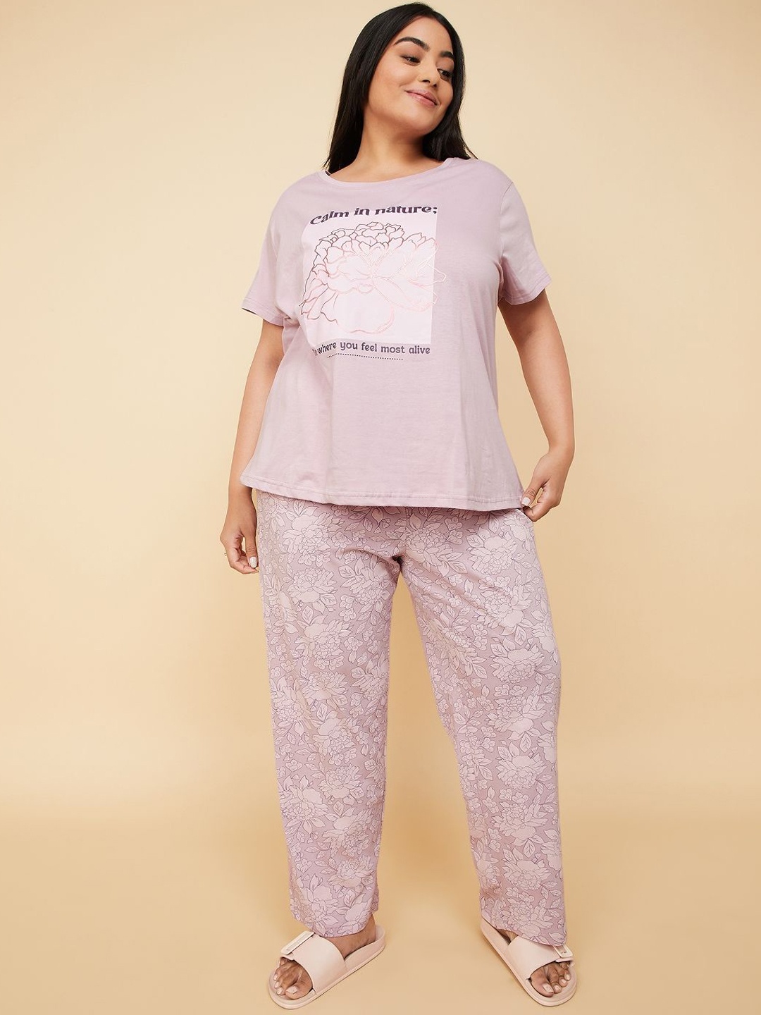 

max Women Printed Night suit, Pink
