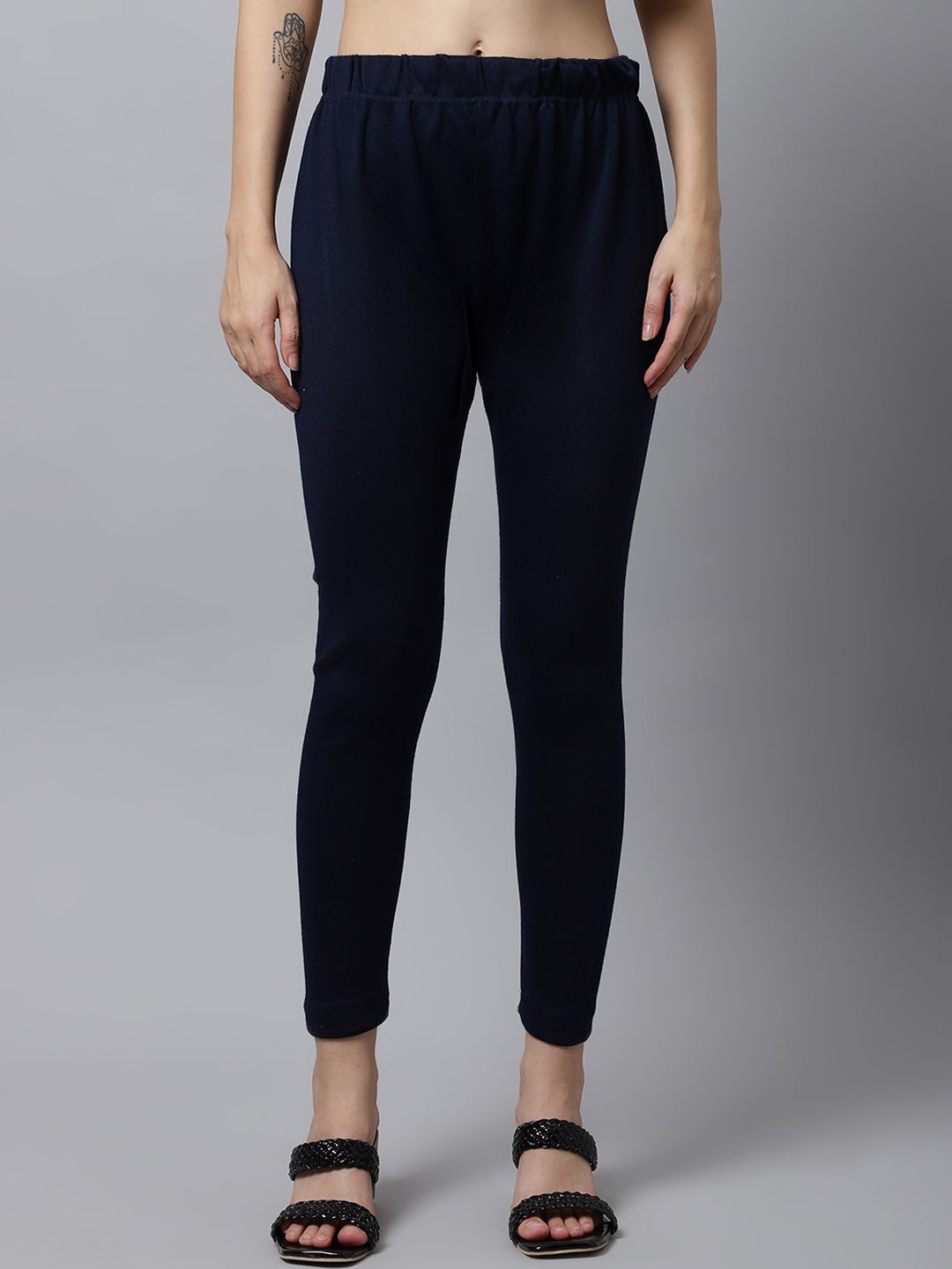 

Valles365 by S.C. Woolen Ankle-Length Leggings, Navy blue