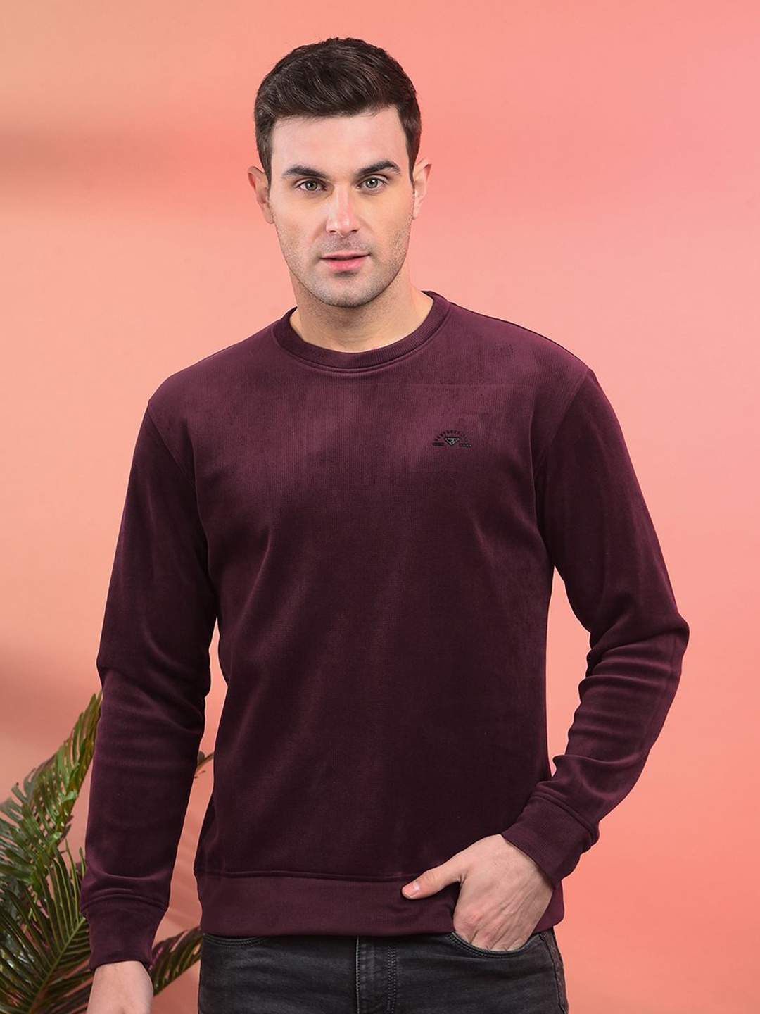 

COBB Men Round Neck Sweatshirt, Burgundy