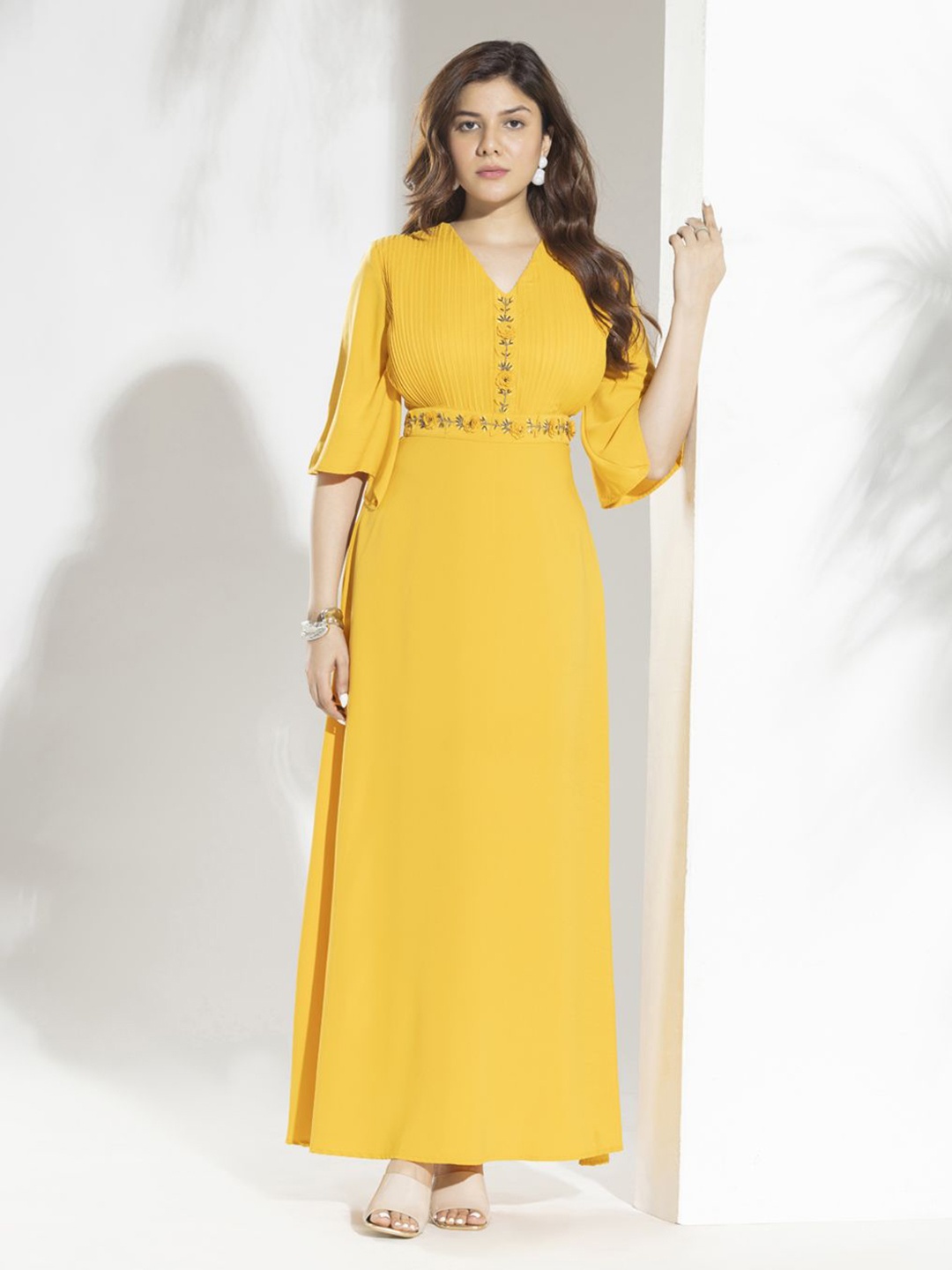 

Aumbe A-Line Maxi Dress, Yellow