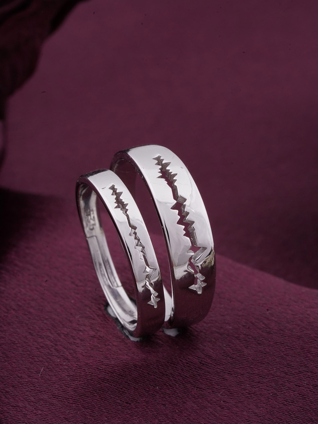 

Zalkari Set Of 2 925 Sterling Silver-Plated Adjustable Finger Ring