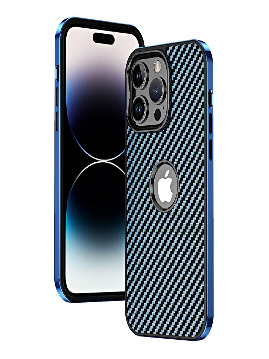 

Luxury Kase Geometric Printed iPhone 13 Pro Max Back Case Mobile Accessories, Blue