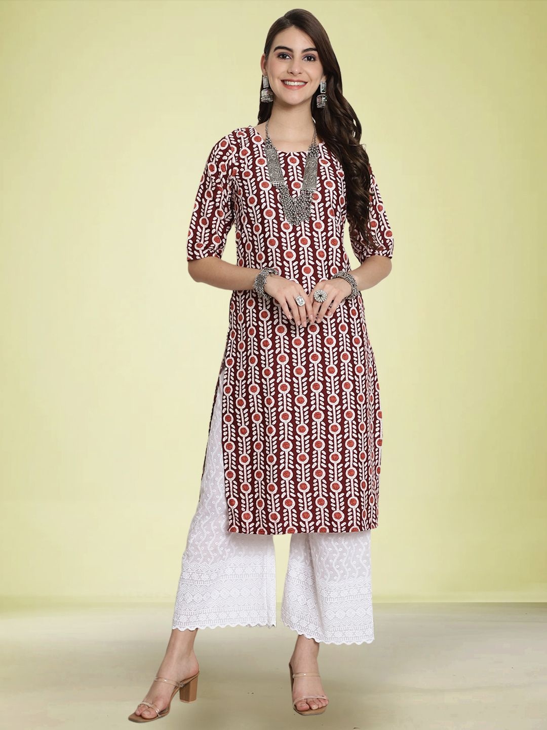 

Moda Rapido Floral Printed Kurta, Maroon