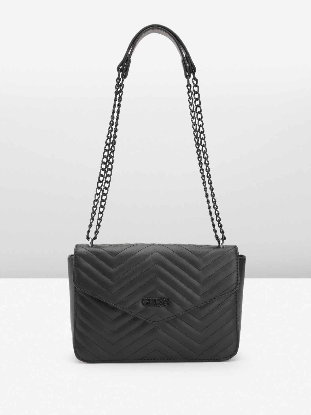 

GUESS Quilted Structured Shoulder Bag, Black