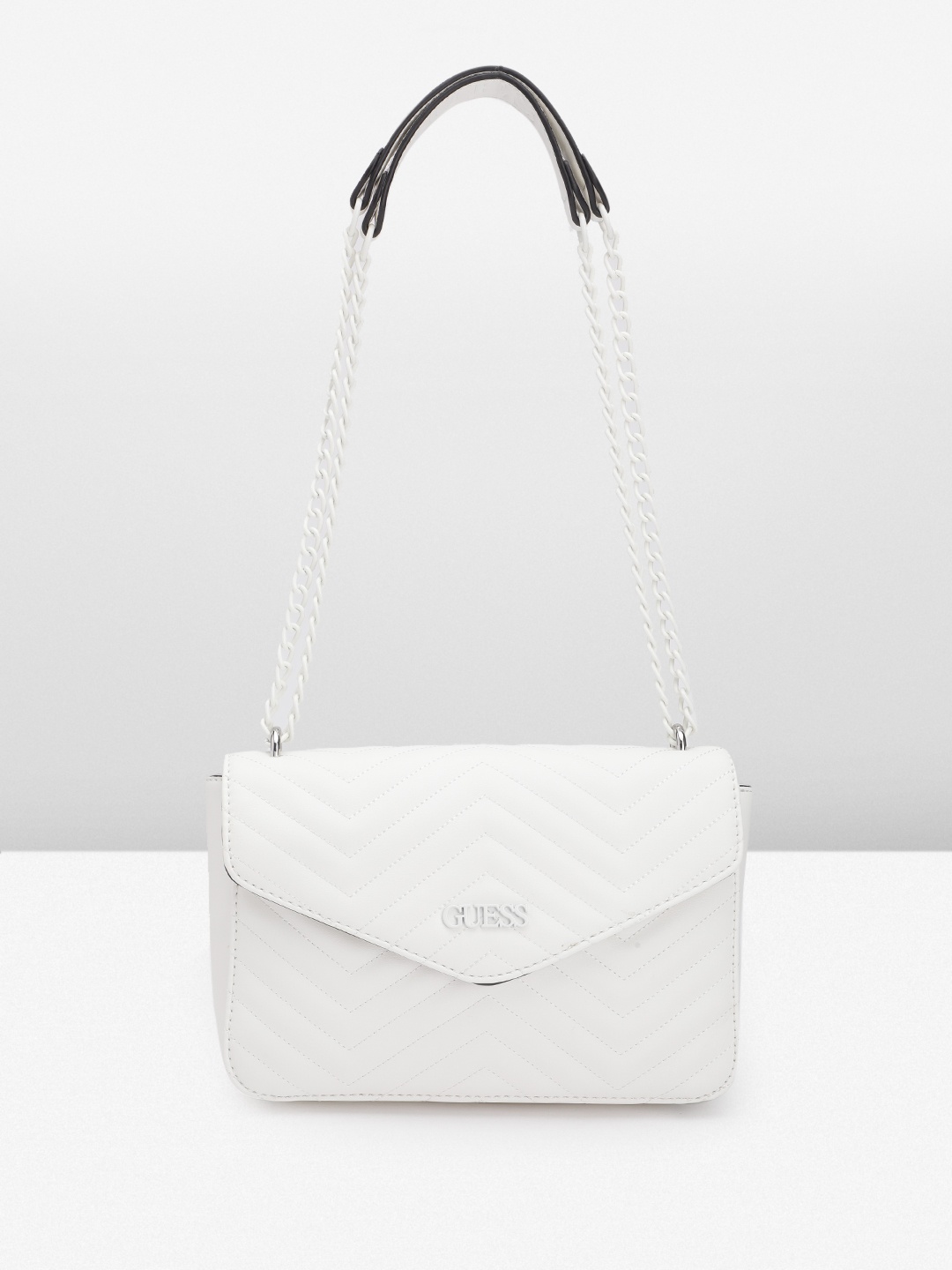 

GUESS Structured Shoulder Bag with Quilted Detail, White