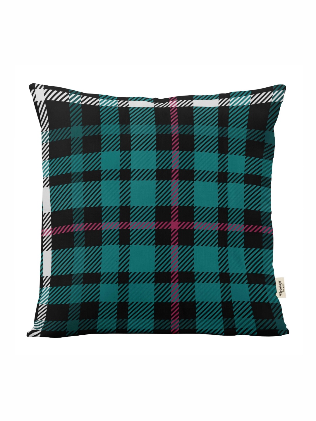 

Vargottam Blue & Black Set of 5 Checked Square Cushion Covers