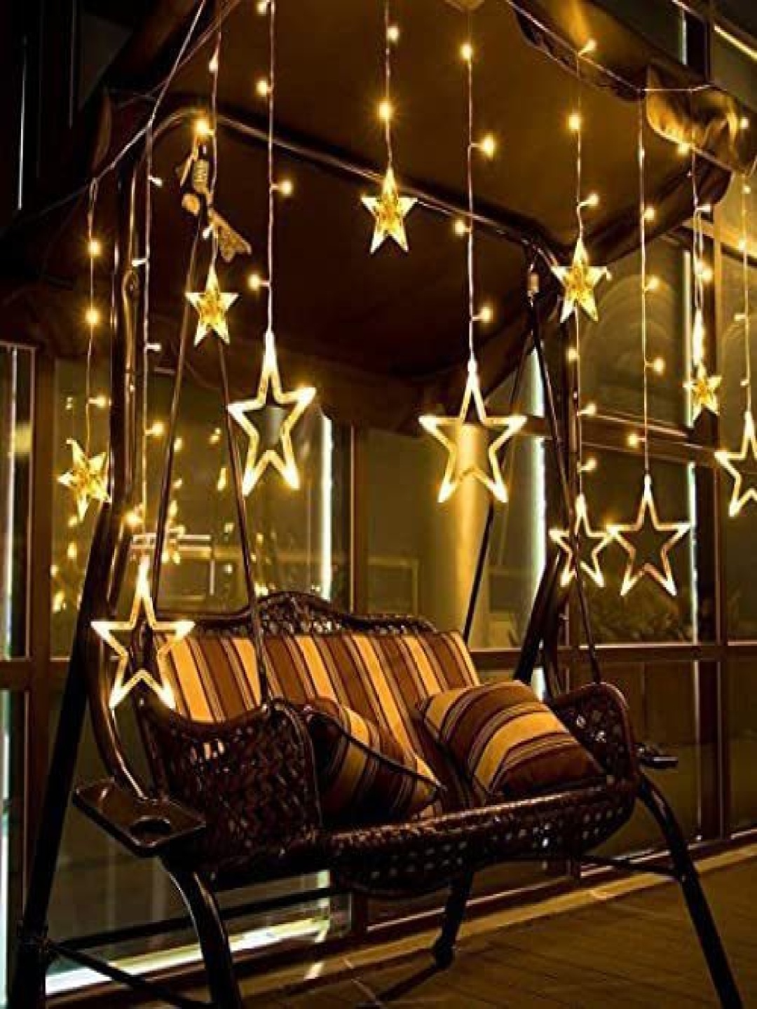 

SPARK WORLD Unisex 138 Yellow Star Shaped LED String Lights