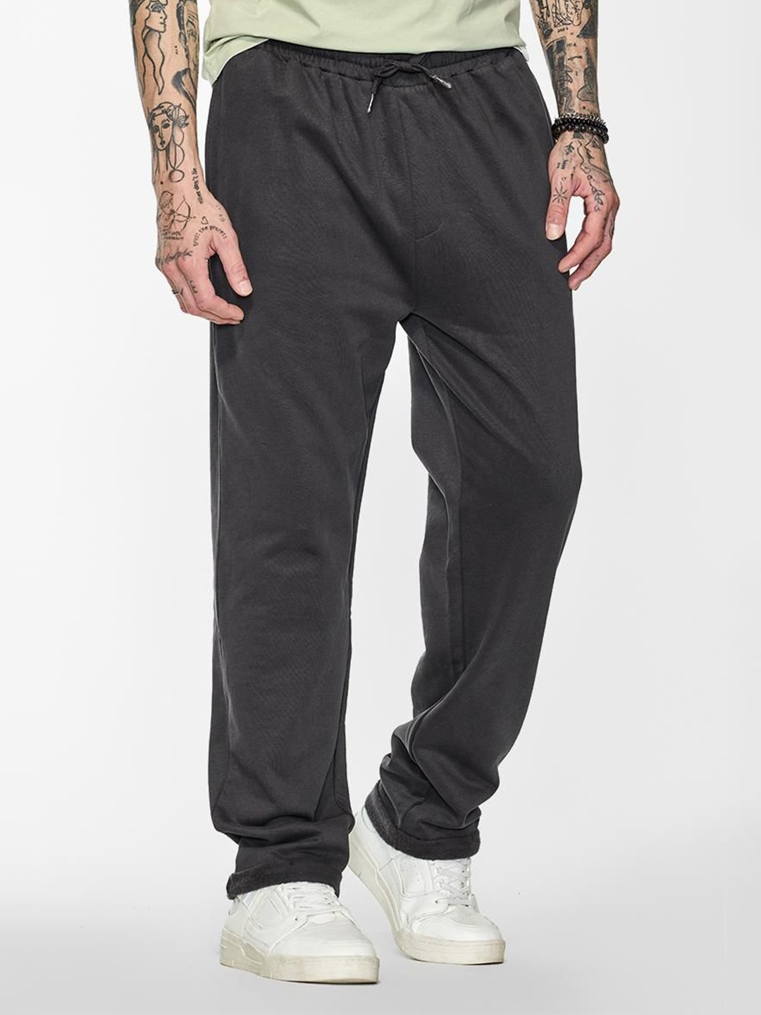 

Snitch Men Pure Cotton Track Pants, Charcoal