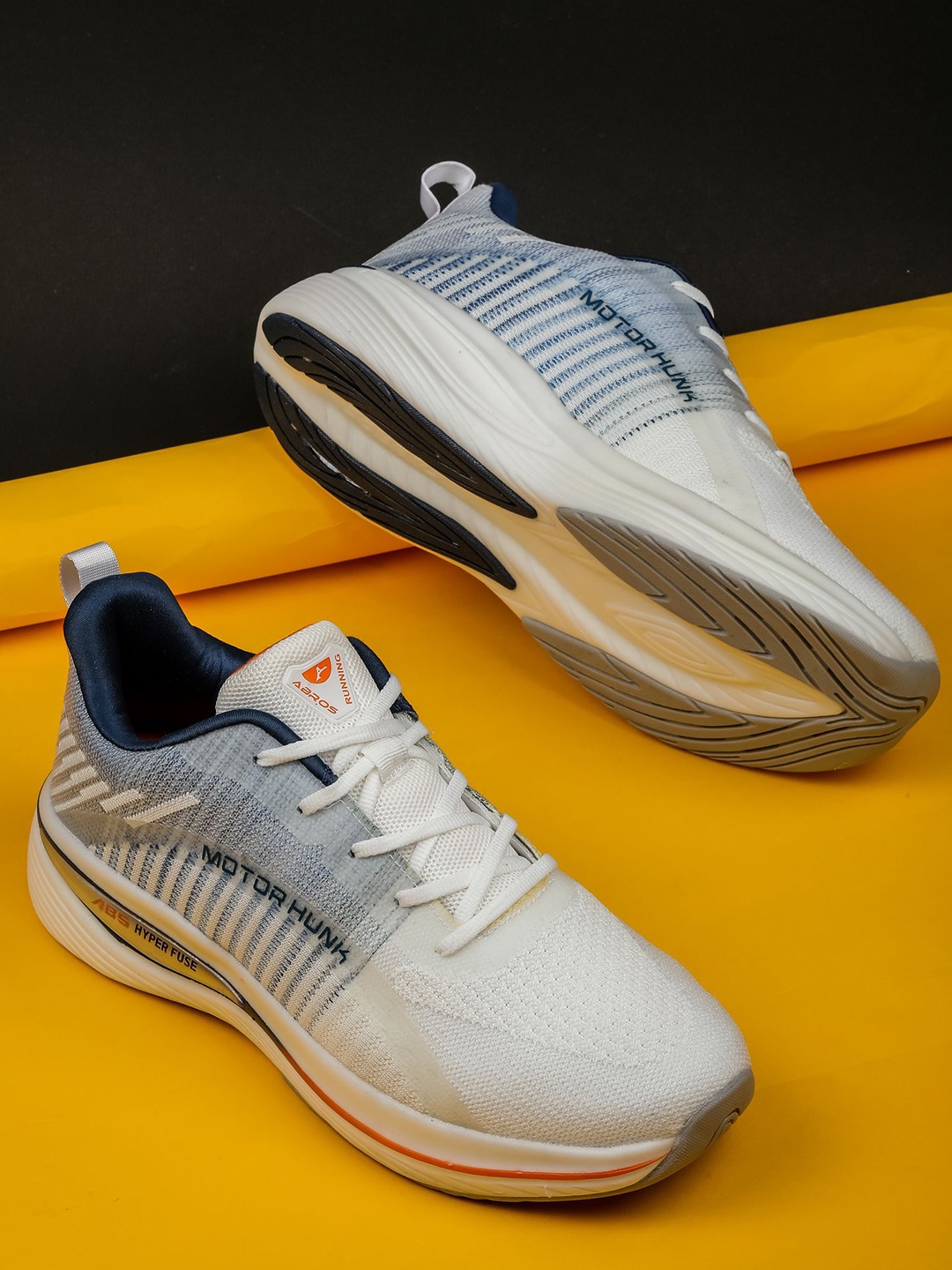 

ABROS Men Mesh Running Shoes, White