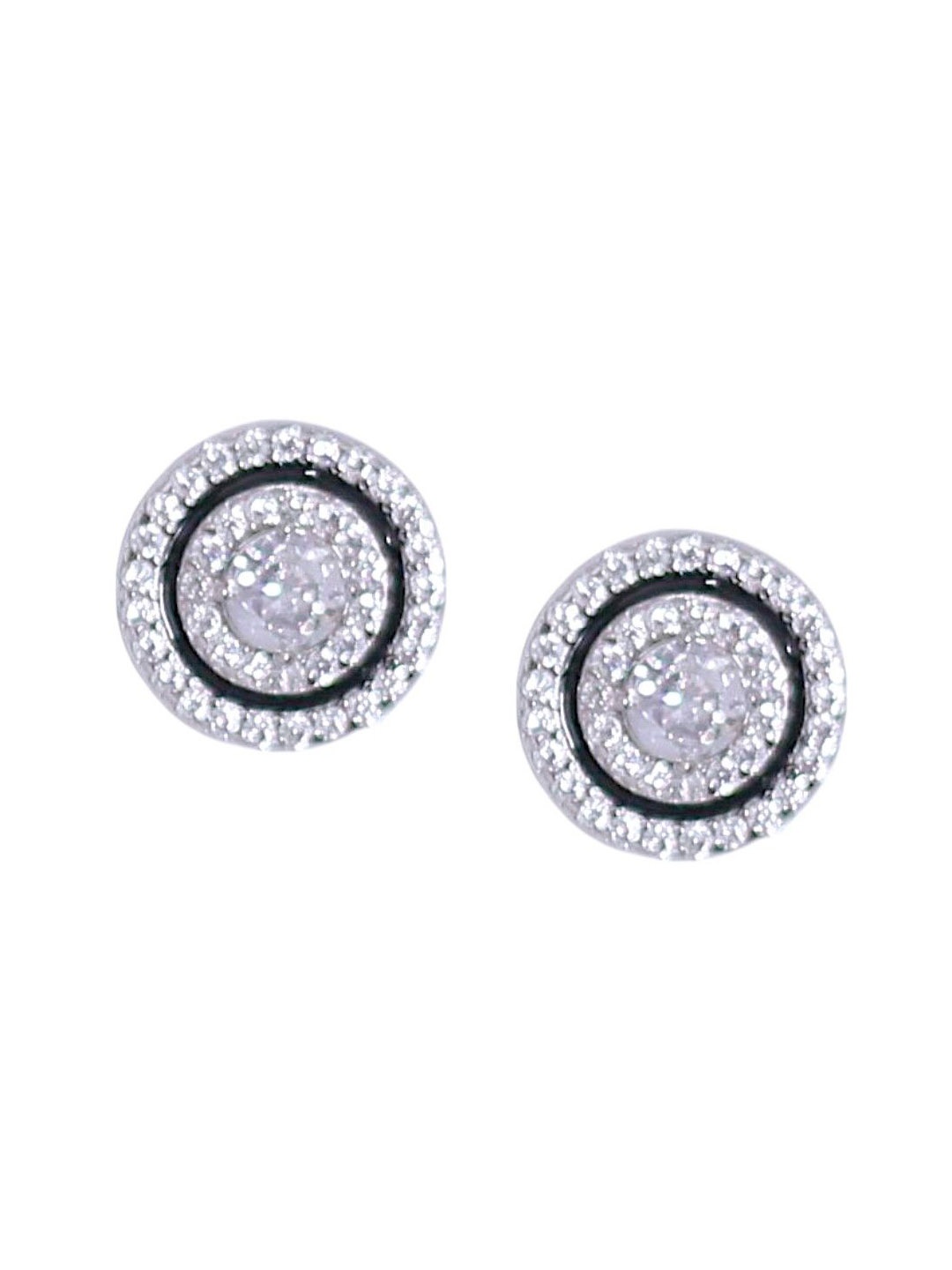 

Taraash 925 Sterling Silver Cubic Zirconia Studded Circular Studs