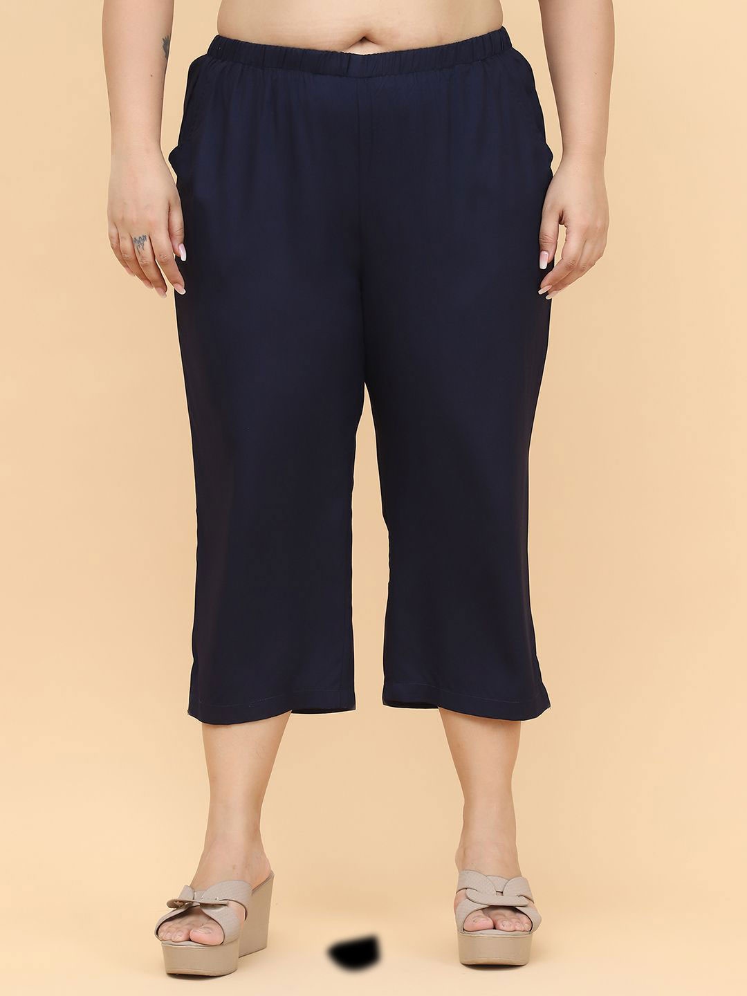 

theRebelinme Women Capris, Navy blue