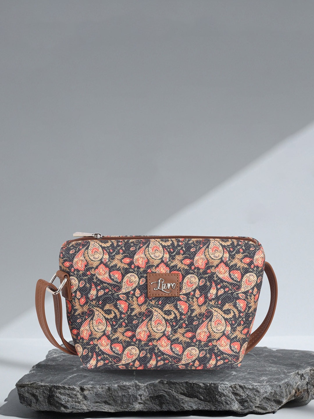 

LIVRO Floral Structured Sling Bag, Brown