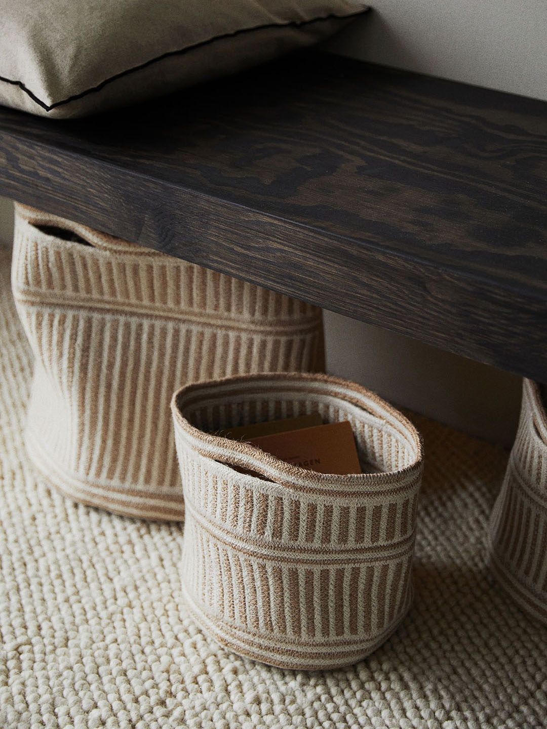 

H&M Beige Small Patterned Stroage Basket