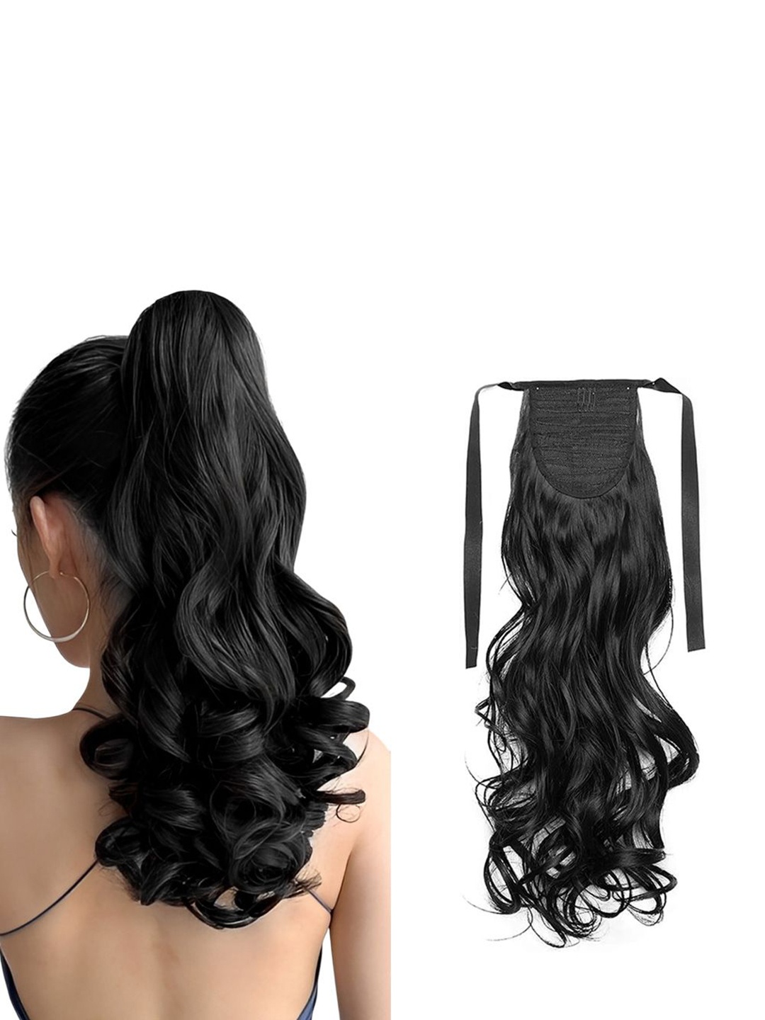 

D-Divine Clip In Wavy Ponytail Hair Extension- Black- 24 Inch