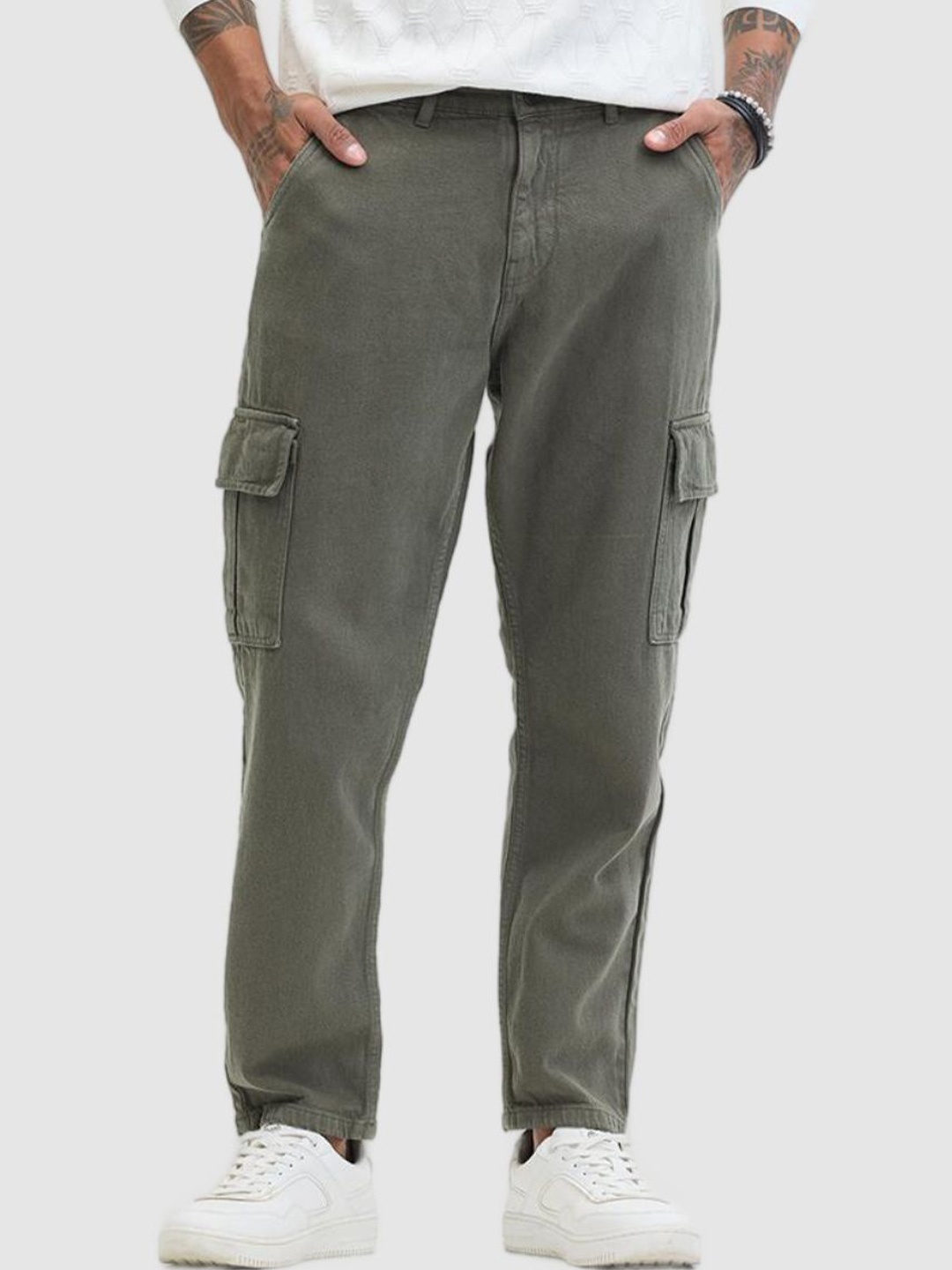 

Snitch Men Comfort Relaxed Fit Stretchable Jeans, Olive
