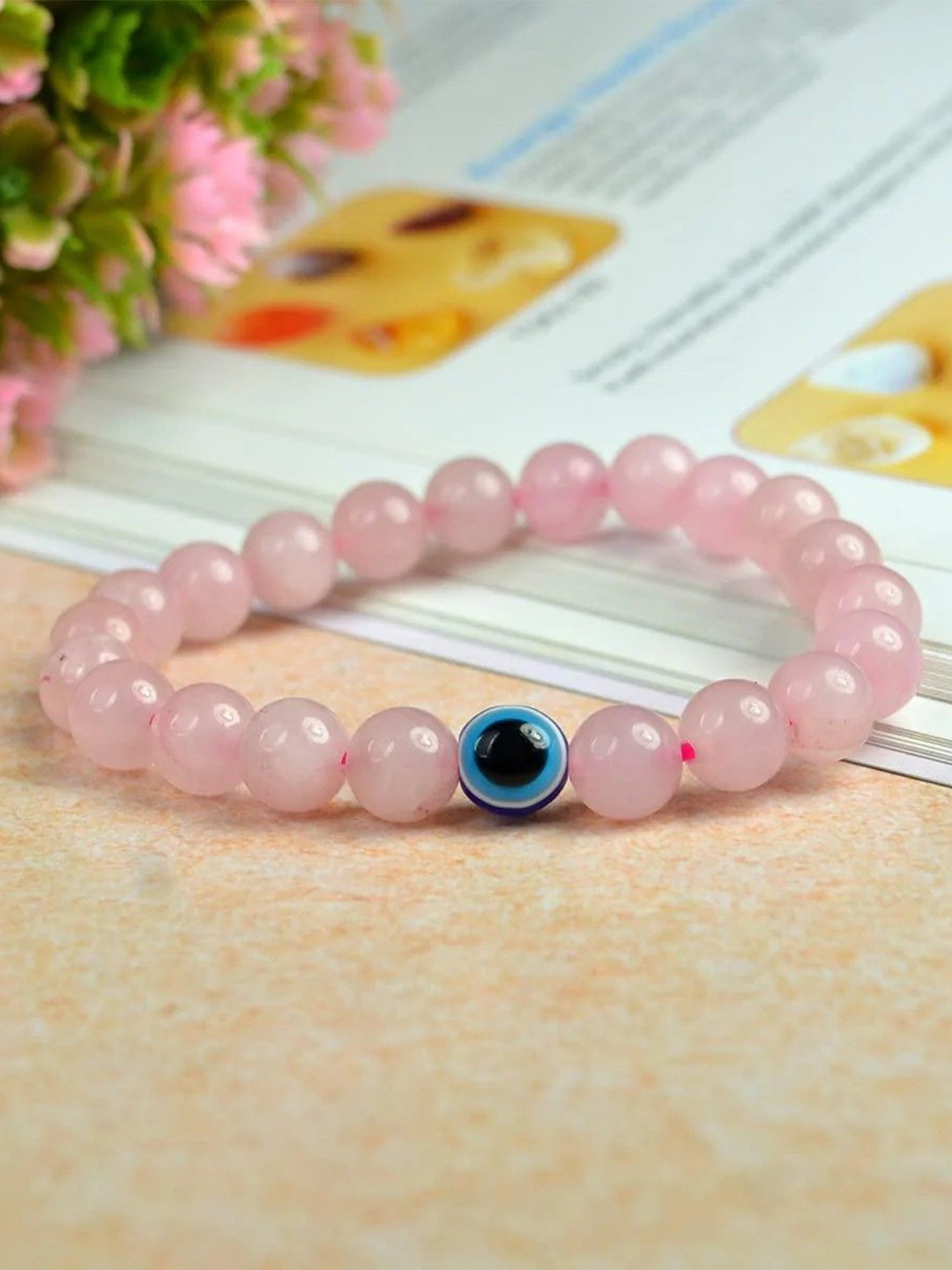 

AKLINA Artificial Beaded Elasticated Bracelet, Pink