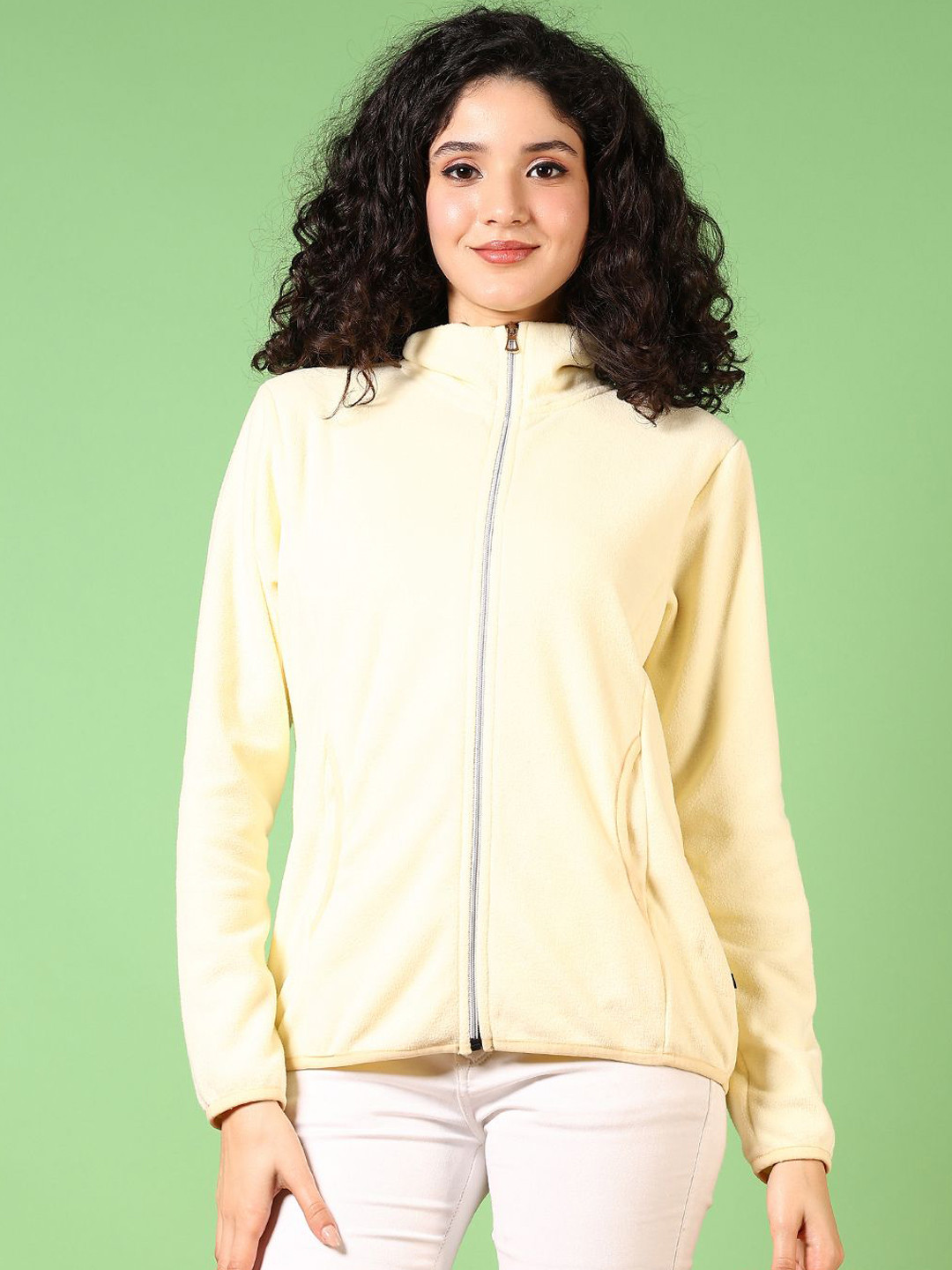 

V-Mart Women Mock Collar Solid Cotton Casual Bomber Jacket, Yellow