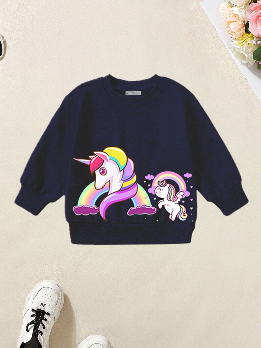 

FOREVER FRIDAY Girls Long Sleeves Pullover Sweatshirt, Navy blue