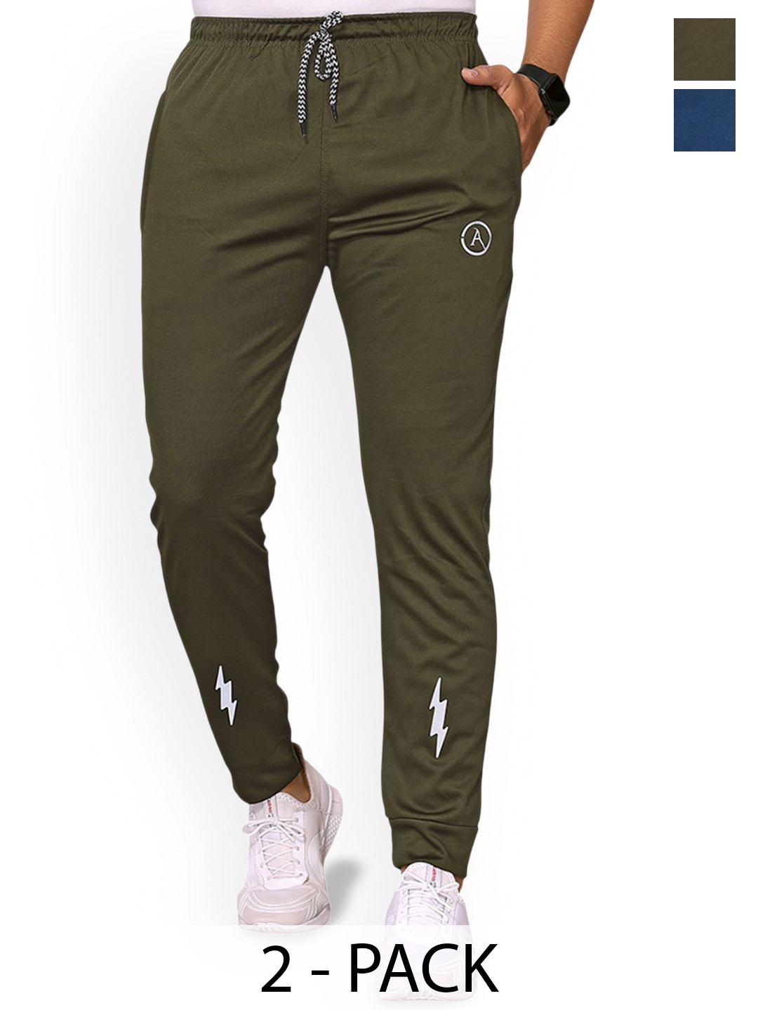

Moda Rapido Men Pack Of 2 Regular Fit Joggers, Green