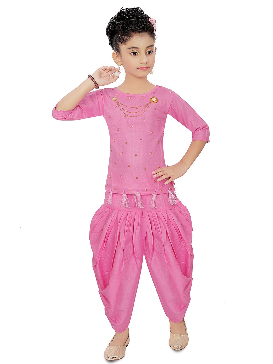 

Epochlite Girls Top with Dhoti Pants, Pink