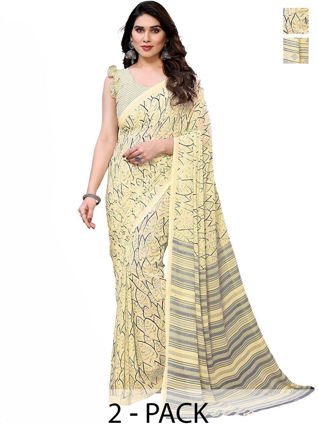 

Moda Rapido Floral Poly Georgette Saree, Yellow