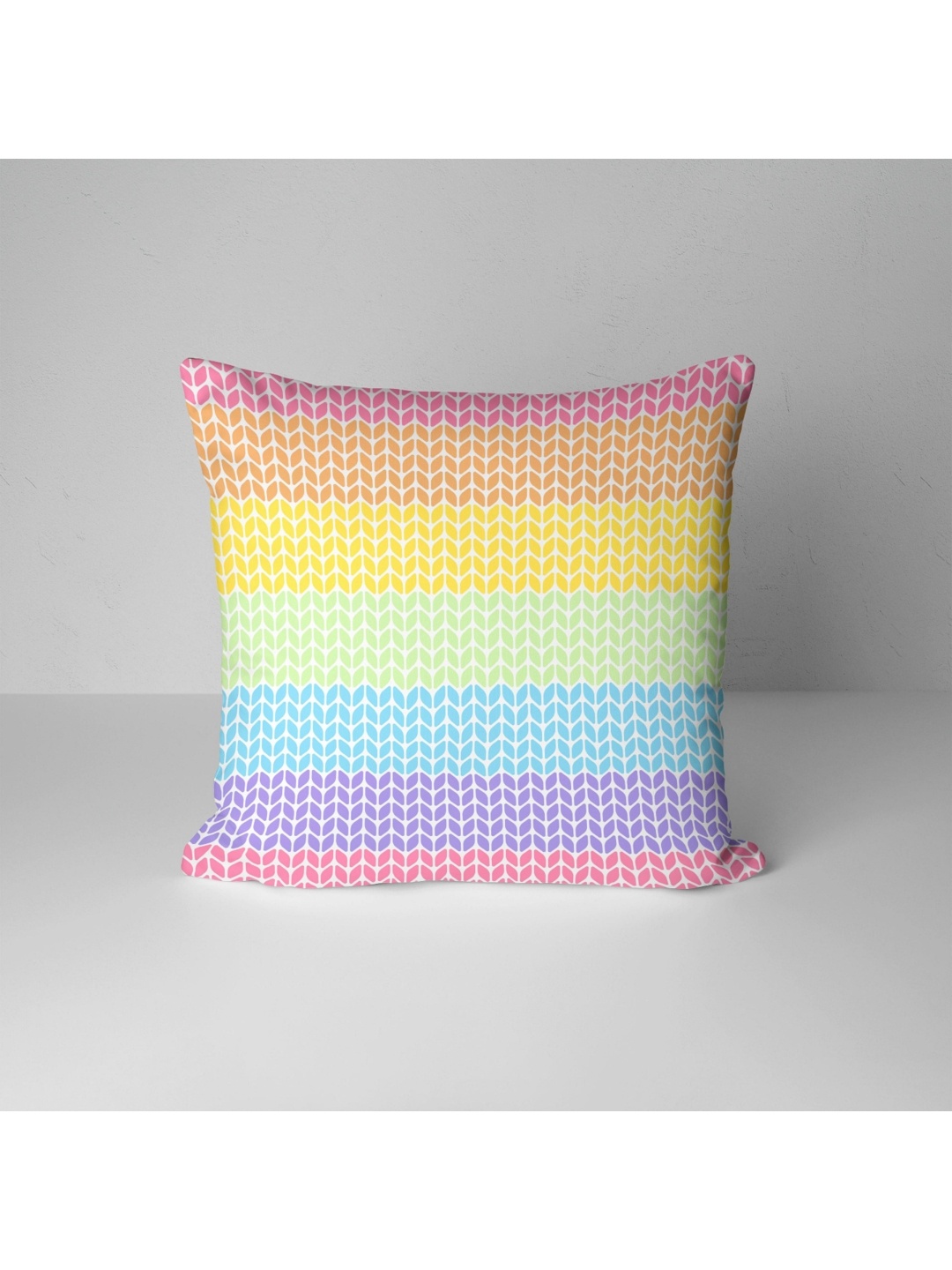 

NH10 DESIGNS Blue & Pink Printed Microfiber Square Shaped Pre-Filled Cushion