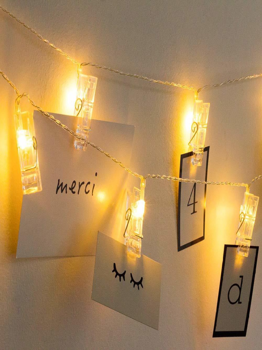 

SPARK WORLD Yellow Photo Clip Shaped String Lights