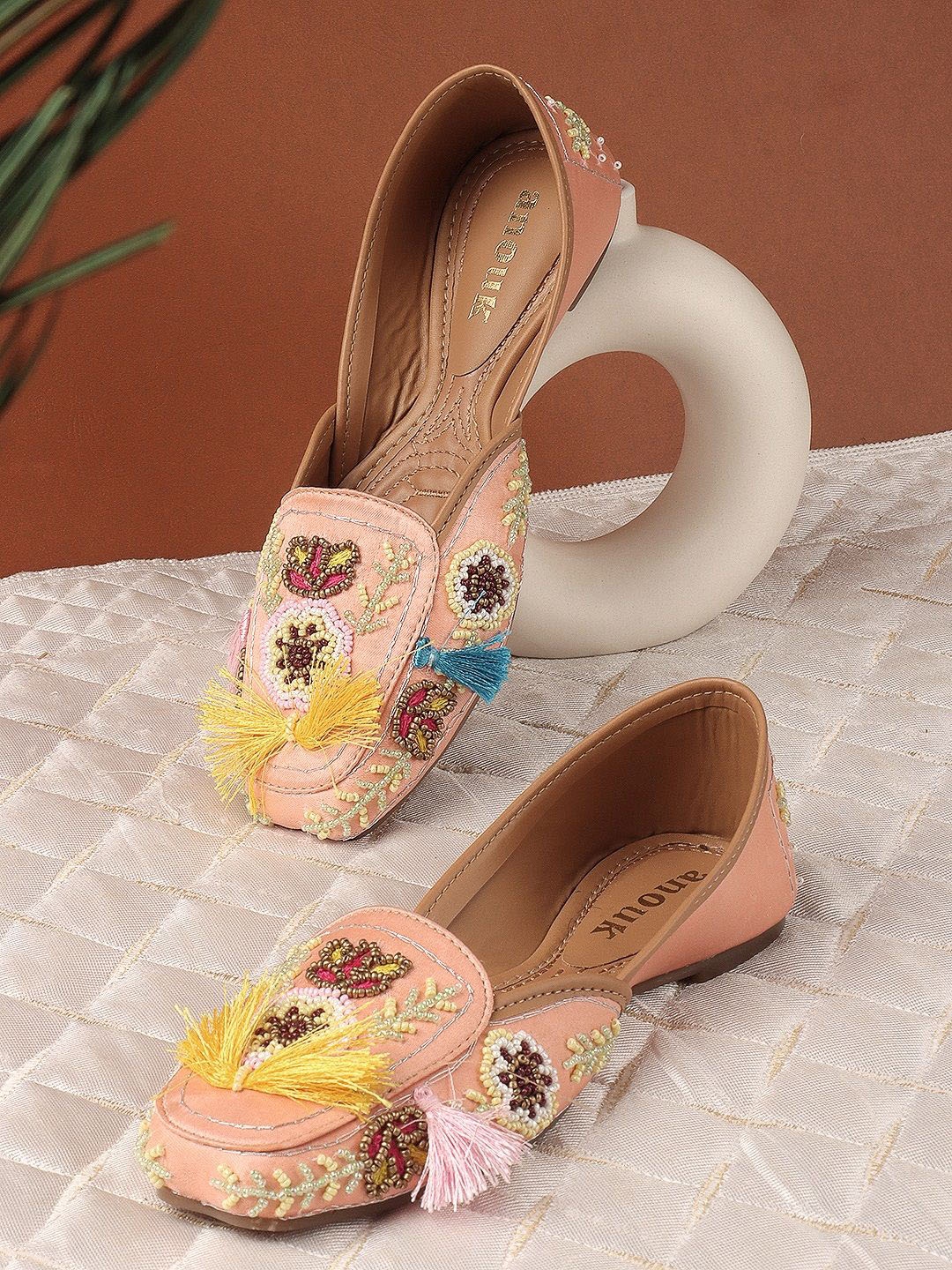 

Anouk Women Ethnic Ballerinas with Bows Flats, Peach