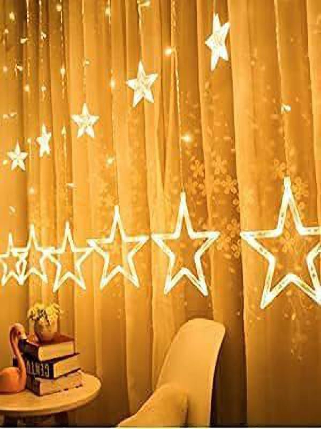 

SPARK WORLD 138 Yellow Star Shaped LED String Lights