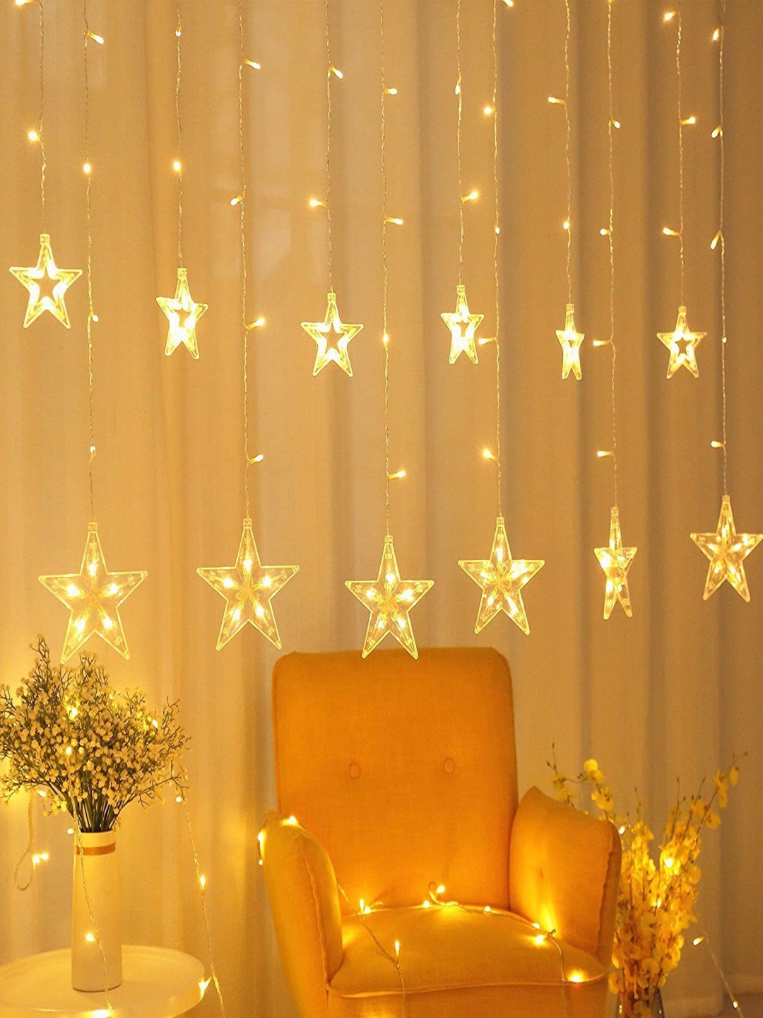 

SPARK WORLD Yellow Star-Shaped String Lights