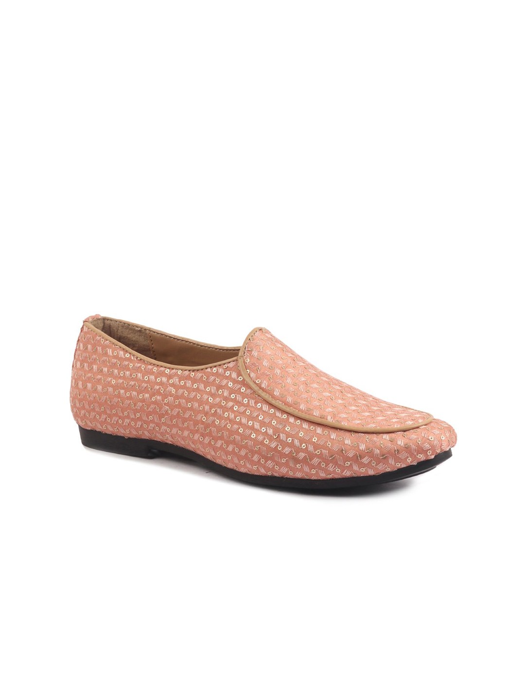 

FAUSTO Men Woven Design Mojaris, Orange