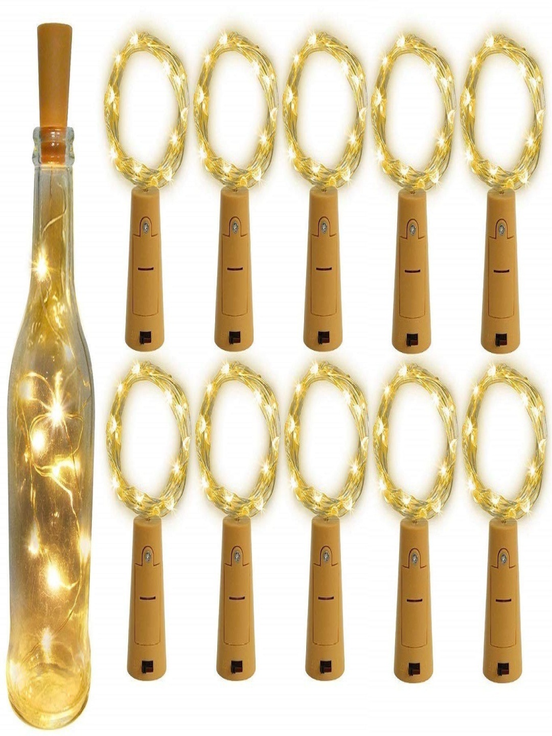 

SPARK WORLD Yellow 10 Pieces Rice Shape LED String Lights