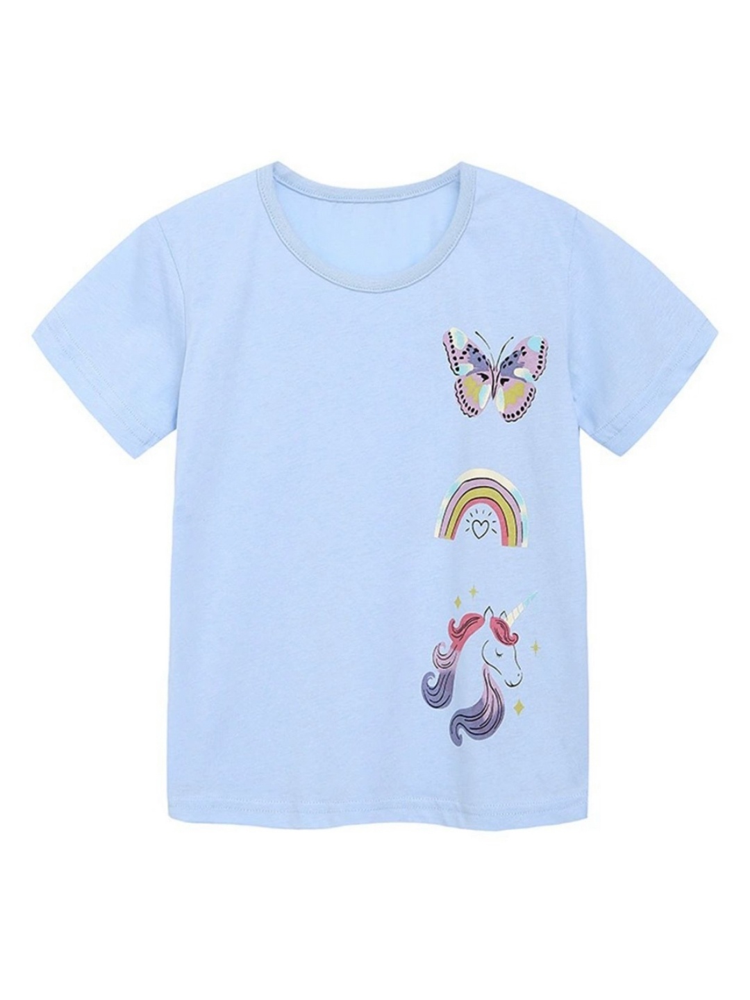 

LULU & SKY Girls Printed Applique T-shirt, Blue