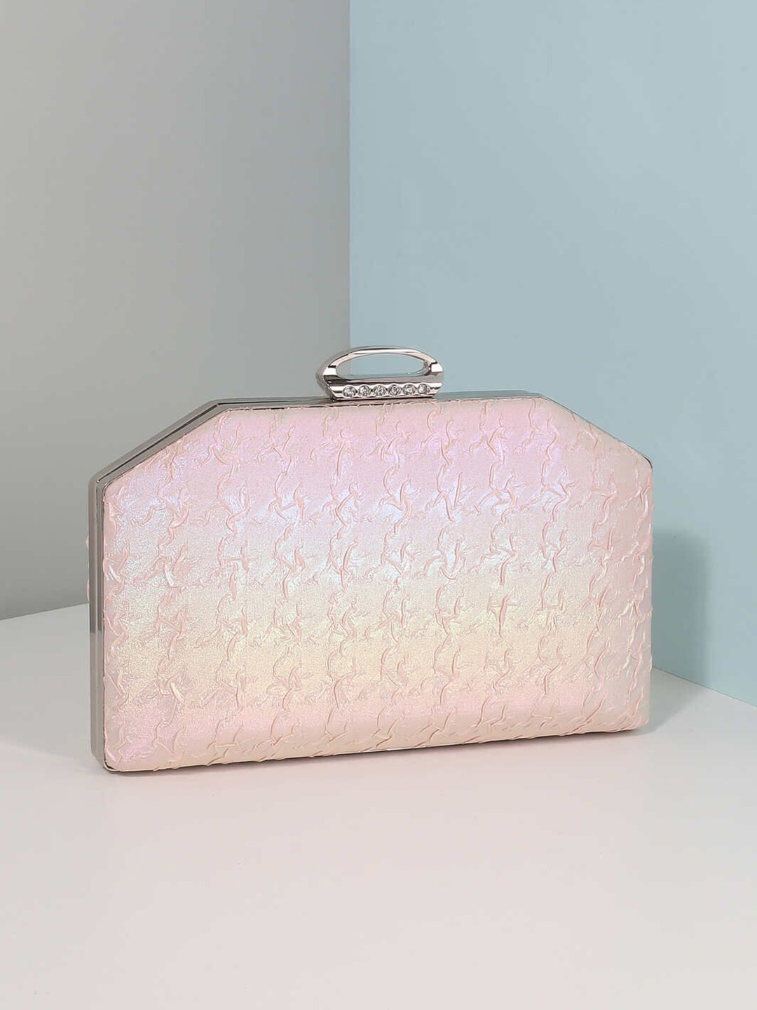 

Mochi Embroidered Box Clutch, Pink