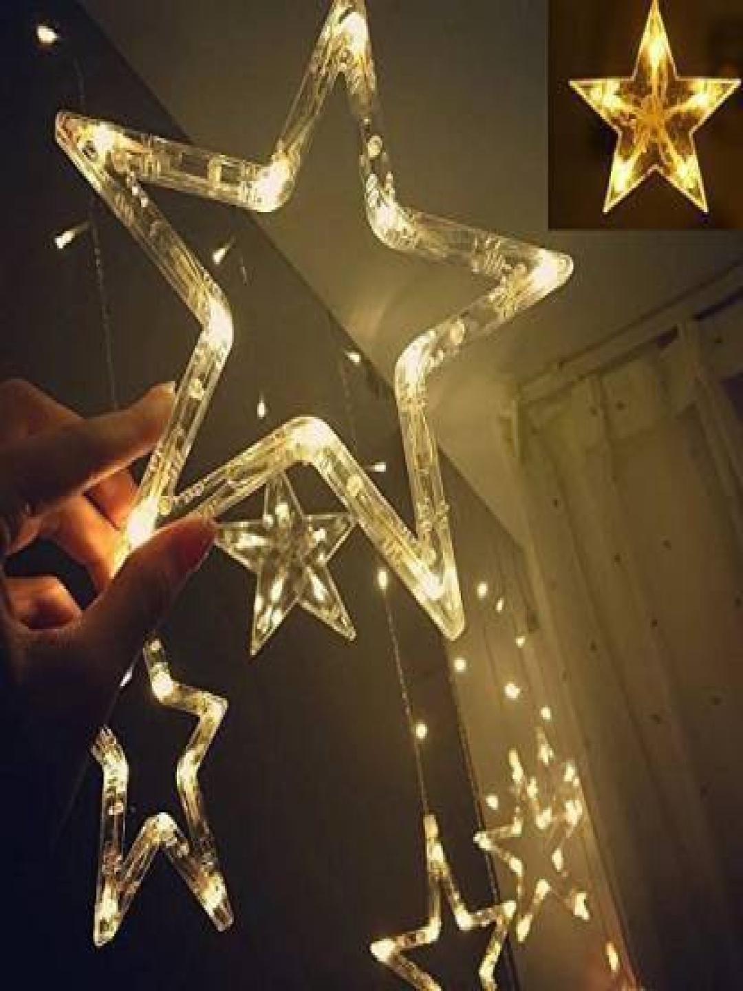 

SPARK WORLD 138 Yellow Star Shaped LED String Lights