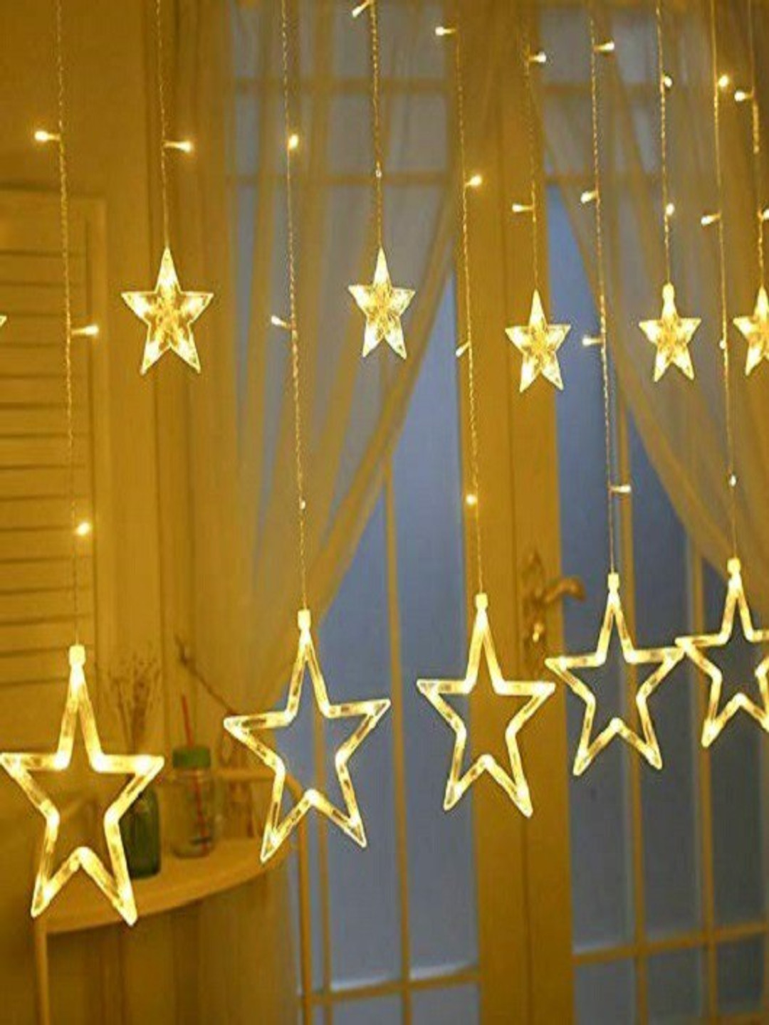 

SPARK WORLD Star Shaped String Lights, Yellow