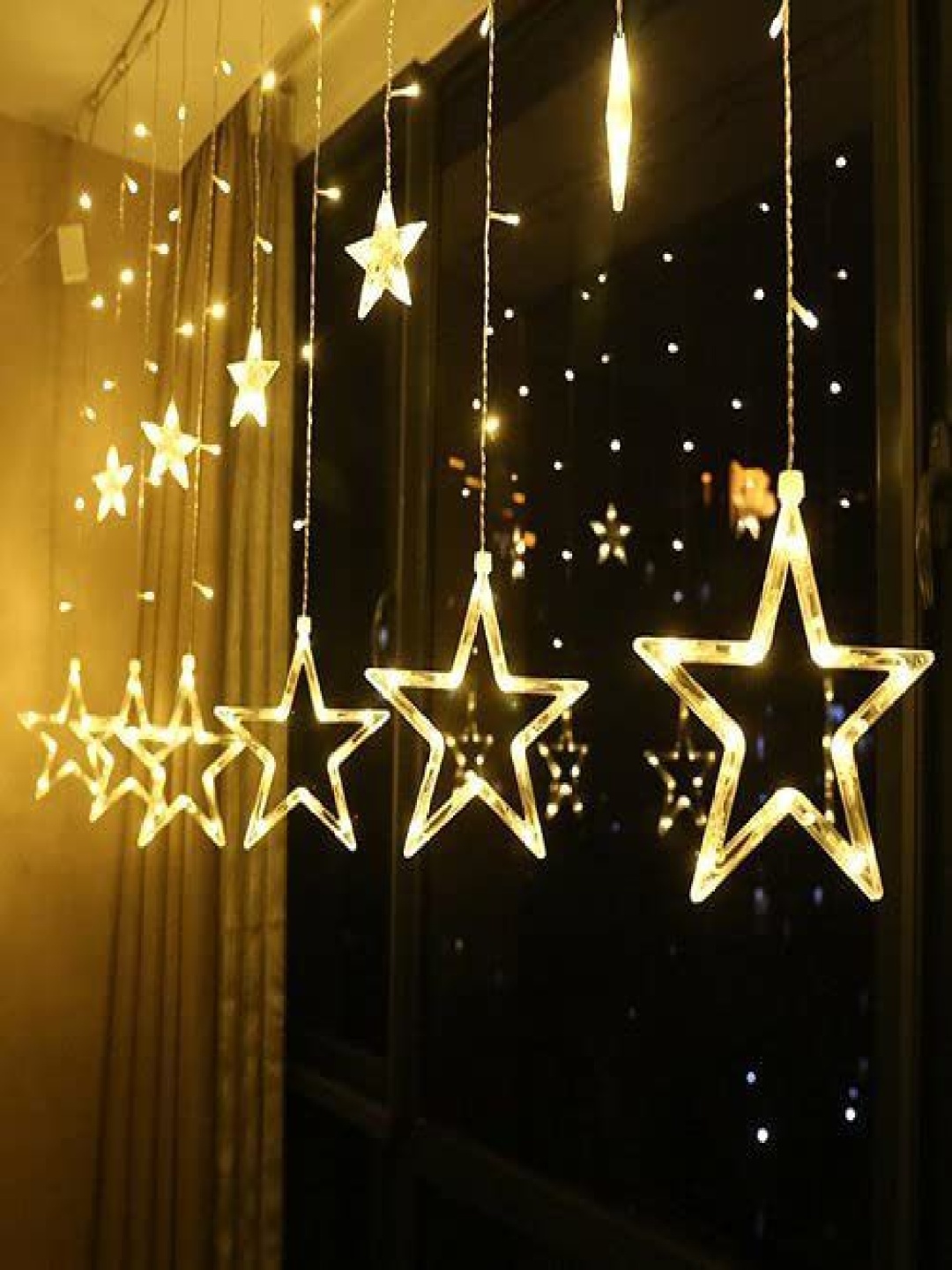 

SPARK WORLD Yellow & White Star Shape String Lights