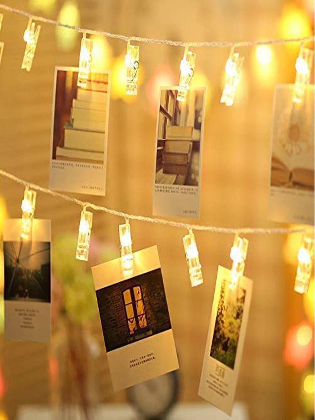 

SPARK WORLD Yellow Star Shape LED Curtain Fairy String Lights
