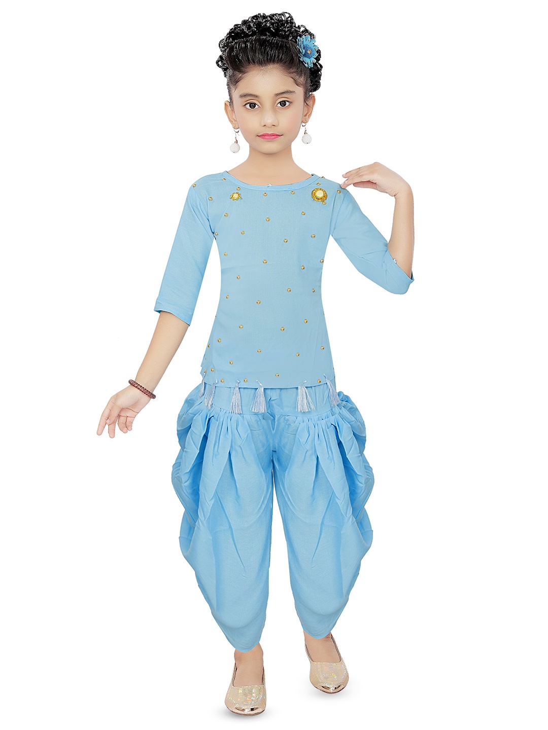 

Epochlite Girls Top with Dhoti Pants, Blue