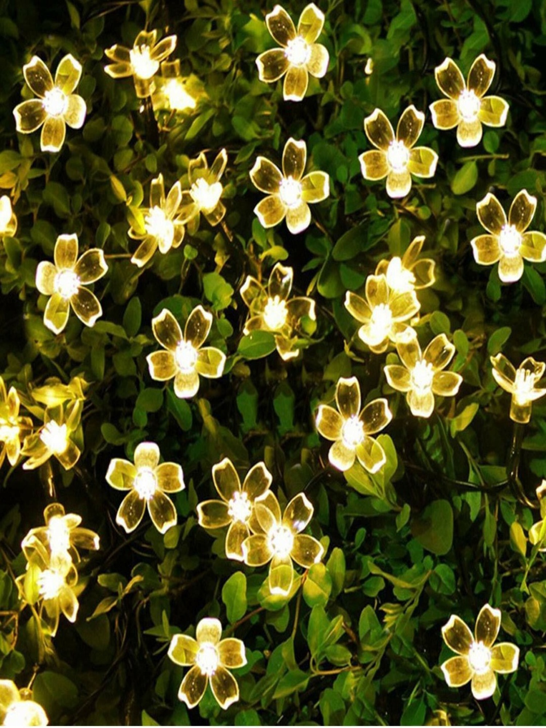

SPARK WORLD Yellow Flower Shaped String Lights, Gold